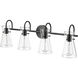 Camellia 4 Light 30.7 inch Matte Black Vanity Light Wall Light